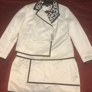 Elegant White and Black Women's Suit